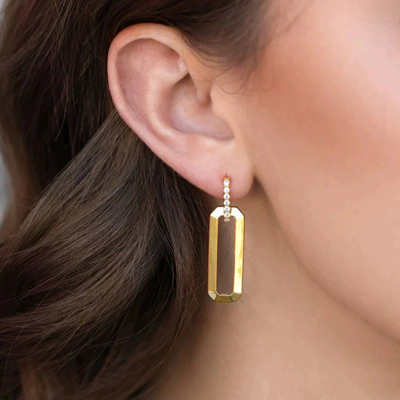 Just Lil Things Golden Luxe Geometric Drop Earrings jlt13421
