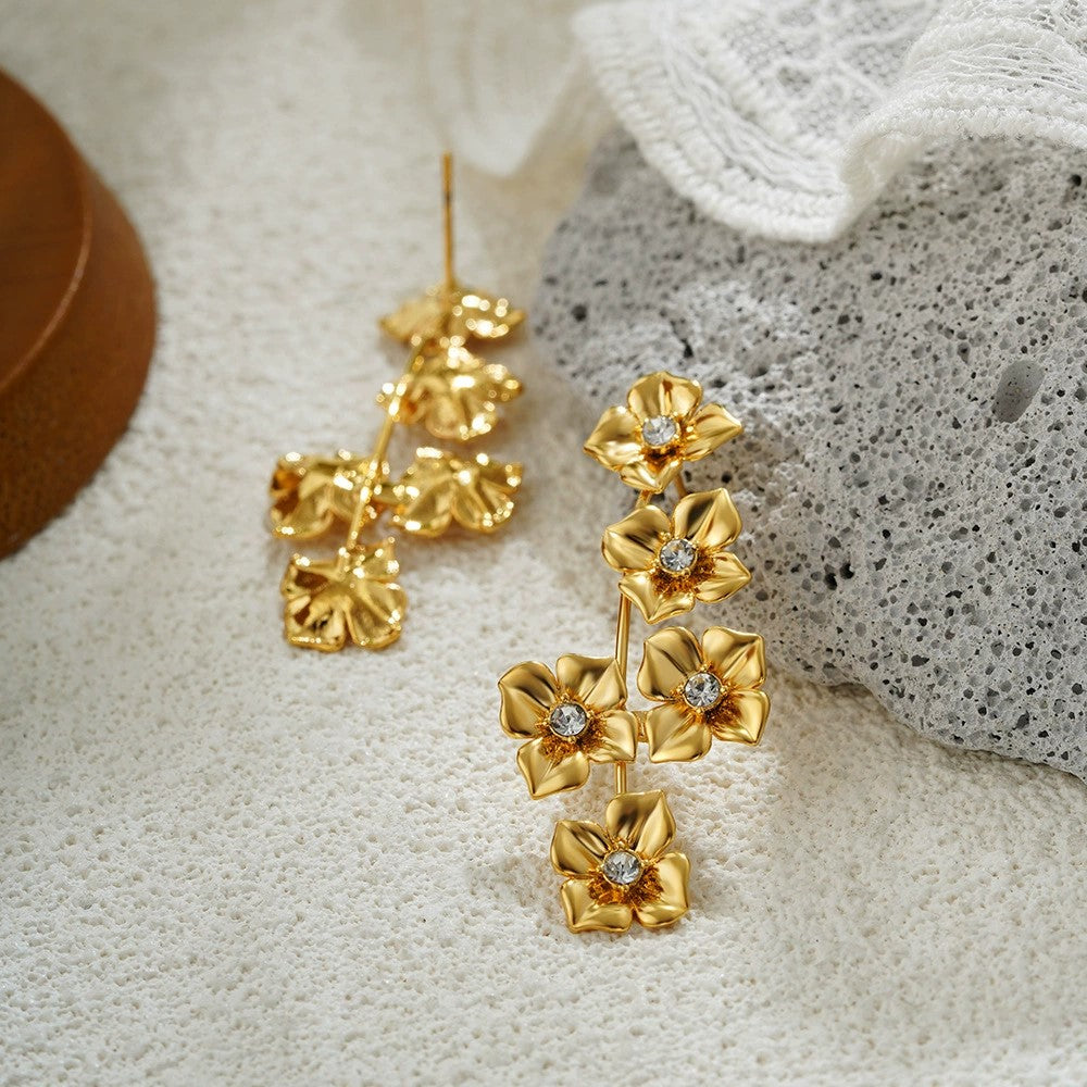 Just Lil Things Golden Bloom Cascade Earrings jlt13423