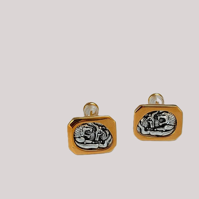 Just Lil Things Vintage Coin Stud Earrings jlt13427