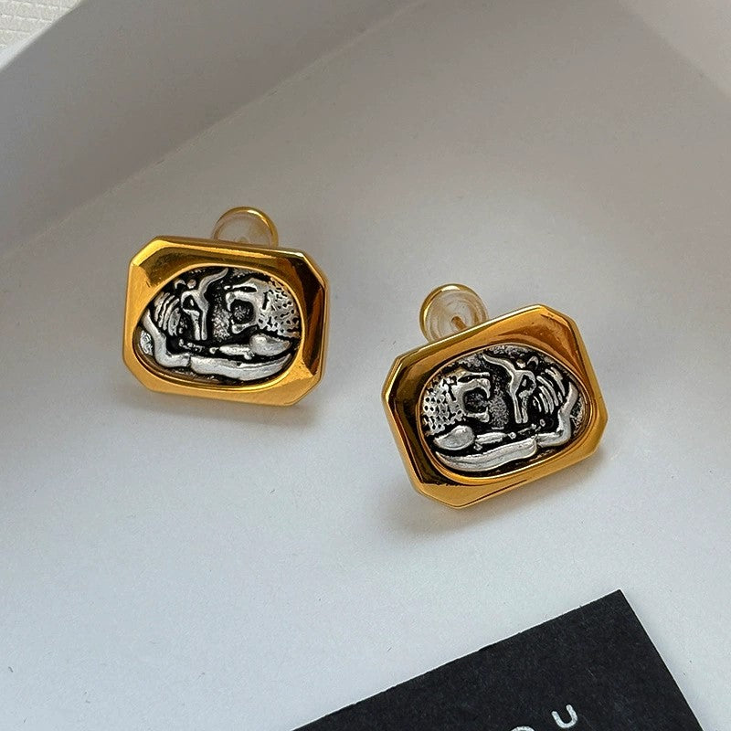 Just Lil Things Vintage Coin Stud Earrings jlt13427
