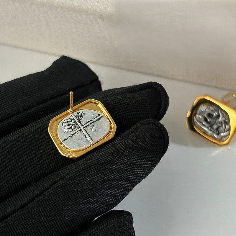 Just Lil Things Vintage Coin Stud Earrings jlt13427