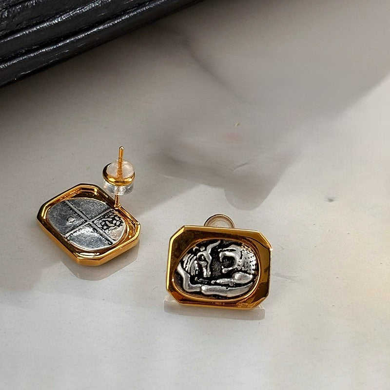Just Lil Things Vintage Coin Stud Earrings jlt13427
