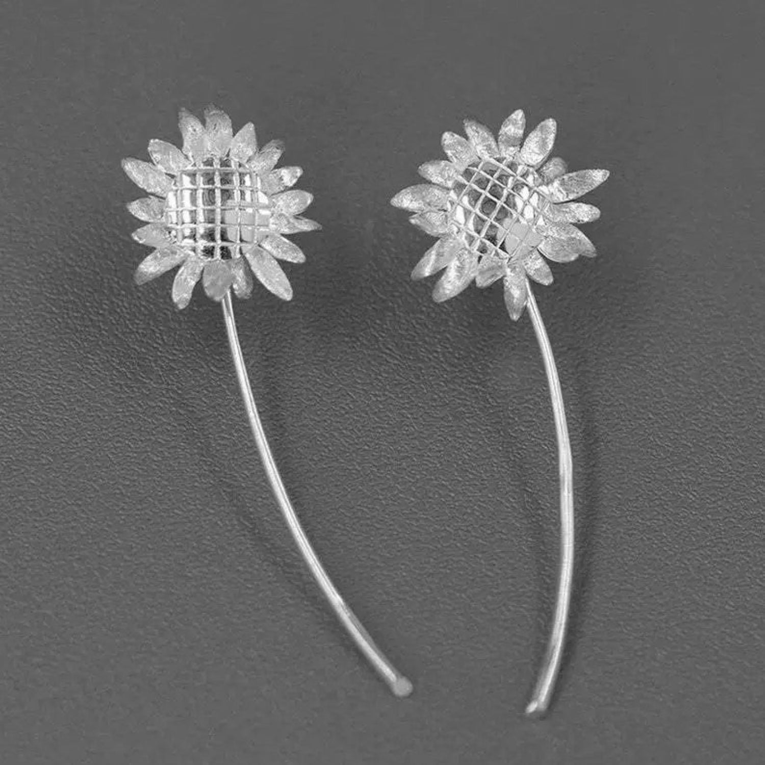 Silver Sunflower Drop EarringsJLT13435