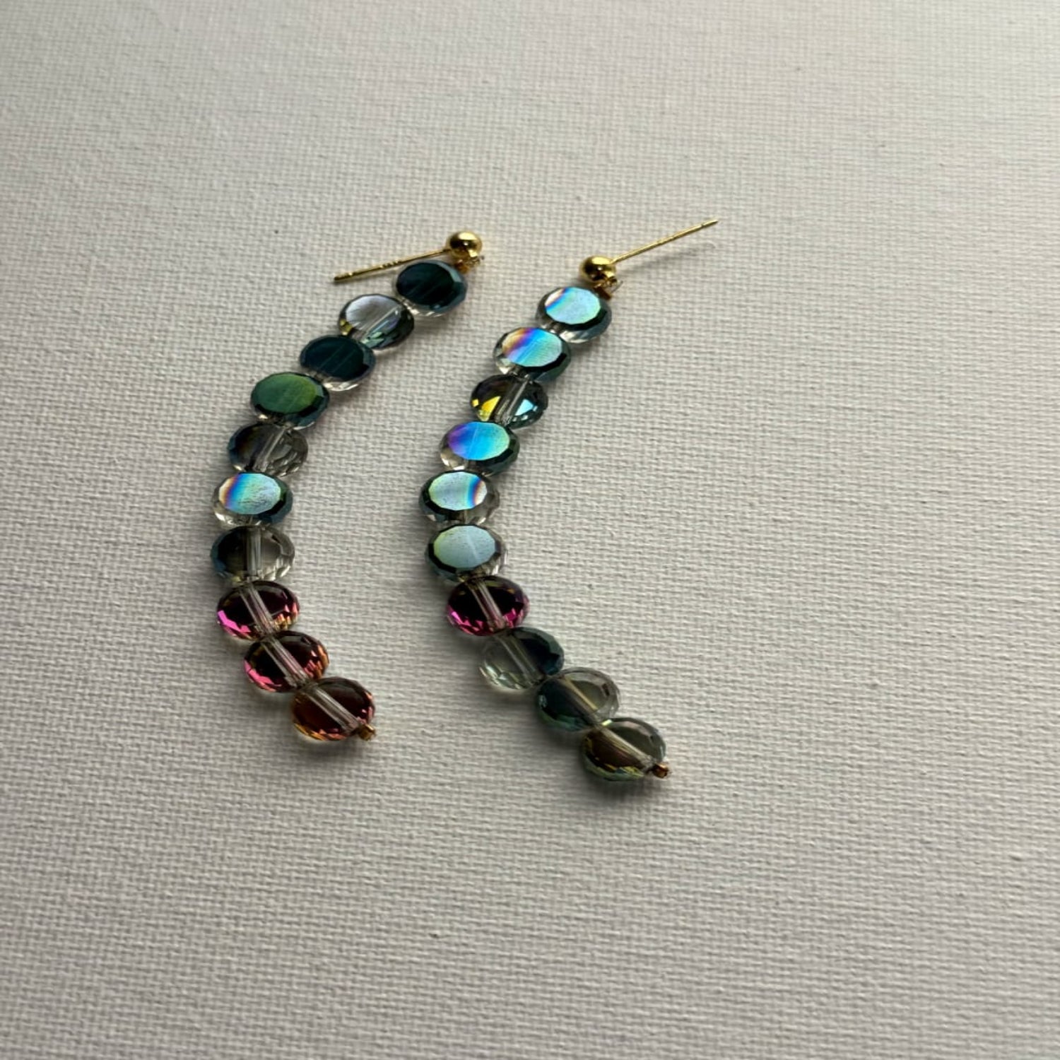 Just Lil Things Iridescent Gradient Bead Drop Earrings jlt13439