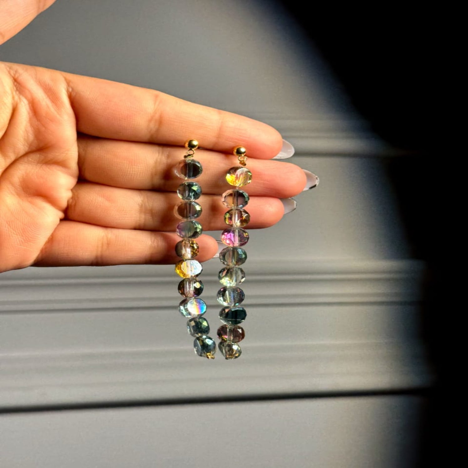 Just Lil Things Iridescent Gradient Bead Drop Earrings jlt13439