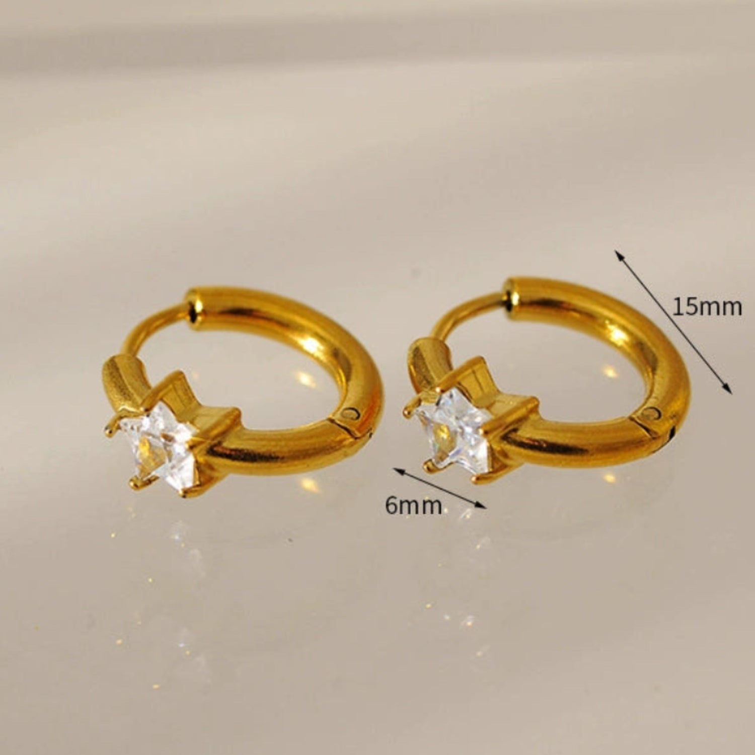 White Star Hoop Earrings jlt13453