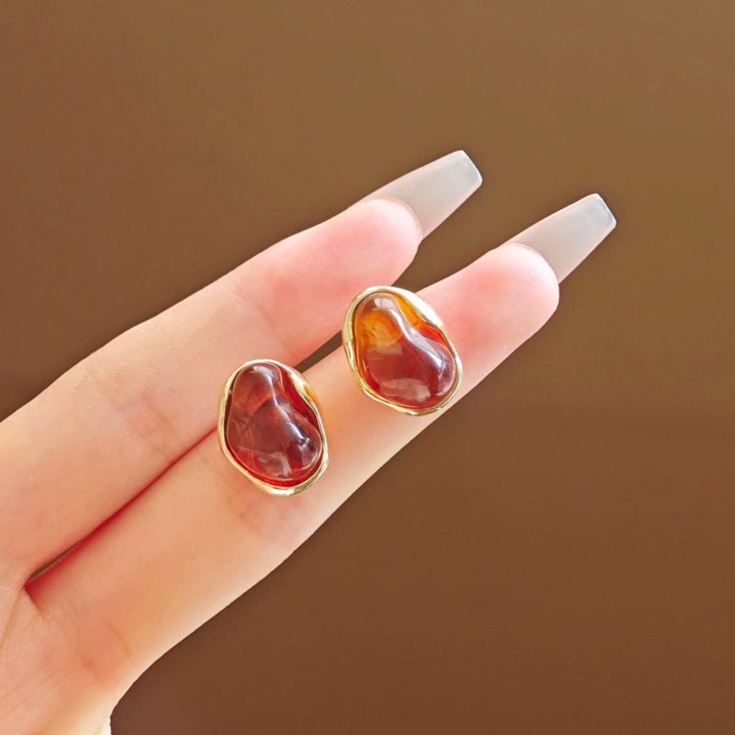 Brown  Pearls Stud Earrings jlt13460