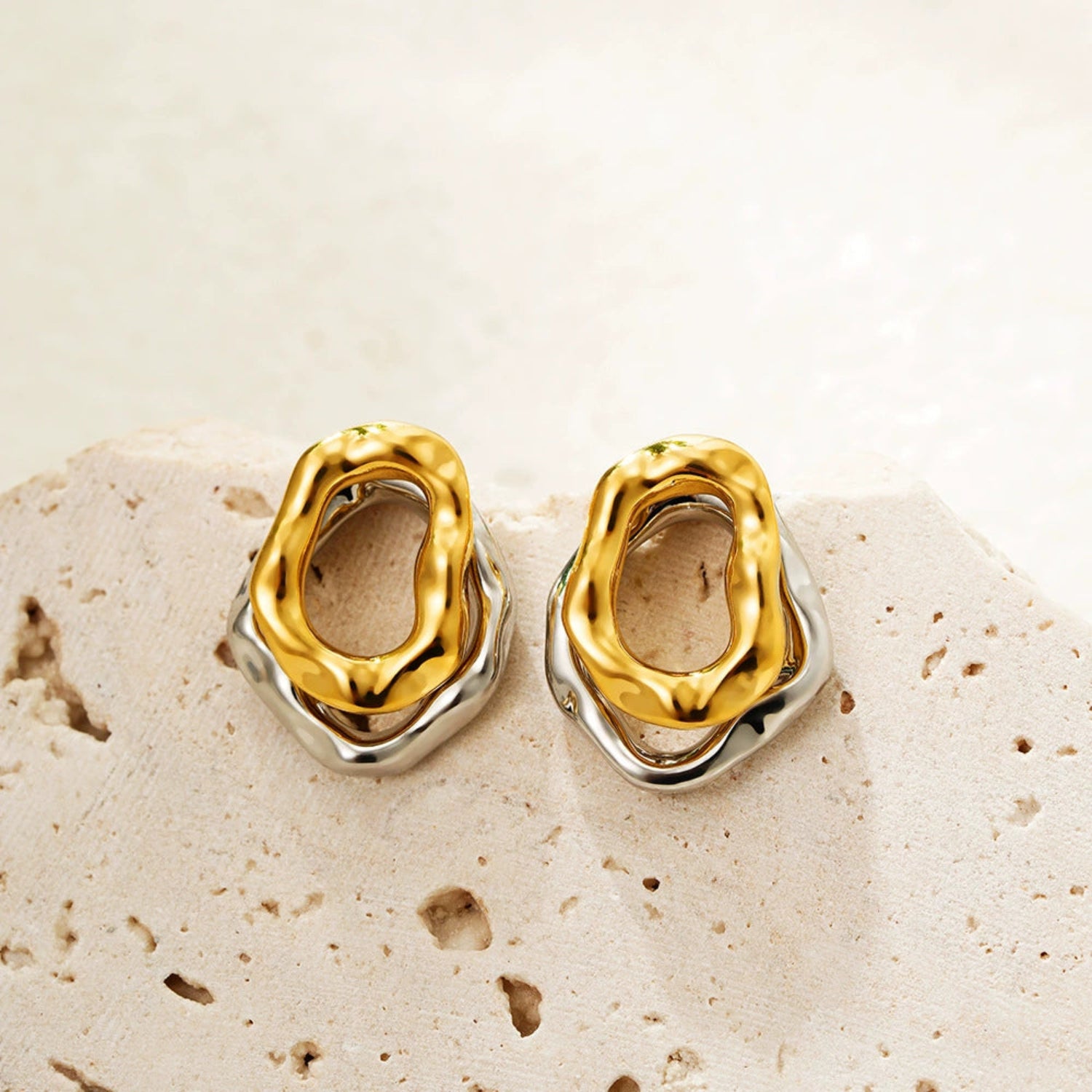 Double Color Wholes Stud Earrings jlt13483