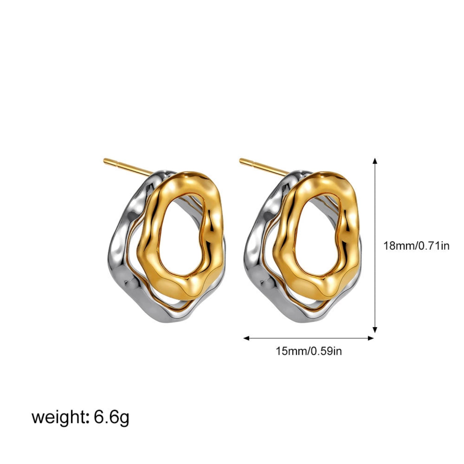 Double Color Wholes Stud Earrings jlt13483