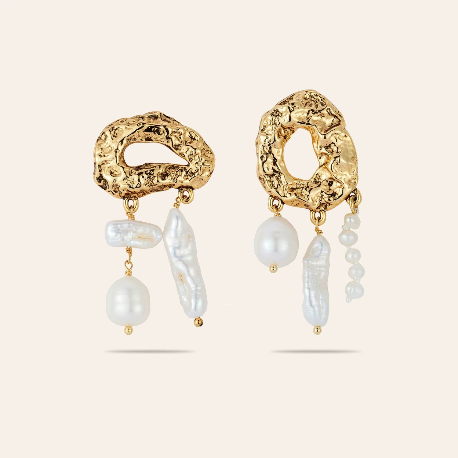 Textured Abstract Baroque Pearl Drops jlt13495