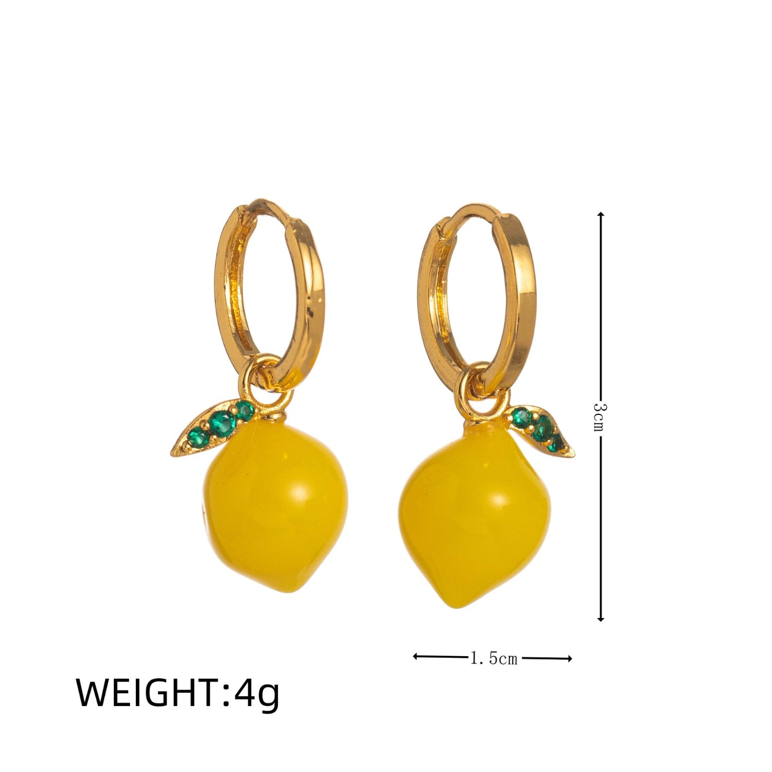 Enamel Yellow Lemon Drop Hoops jlt13496