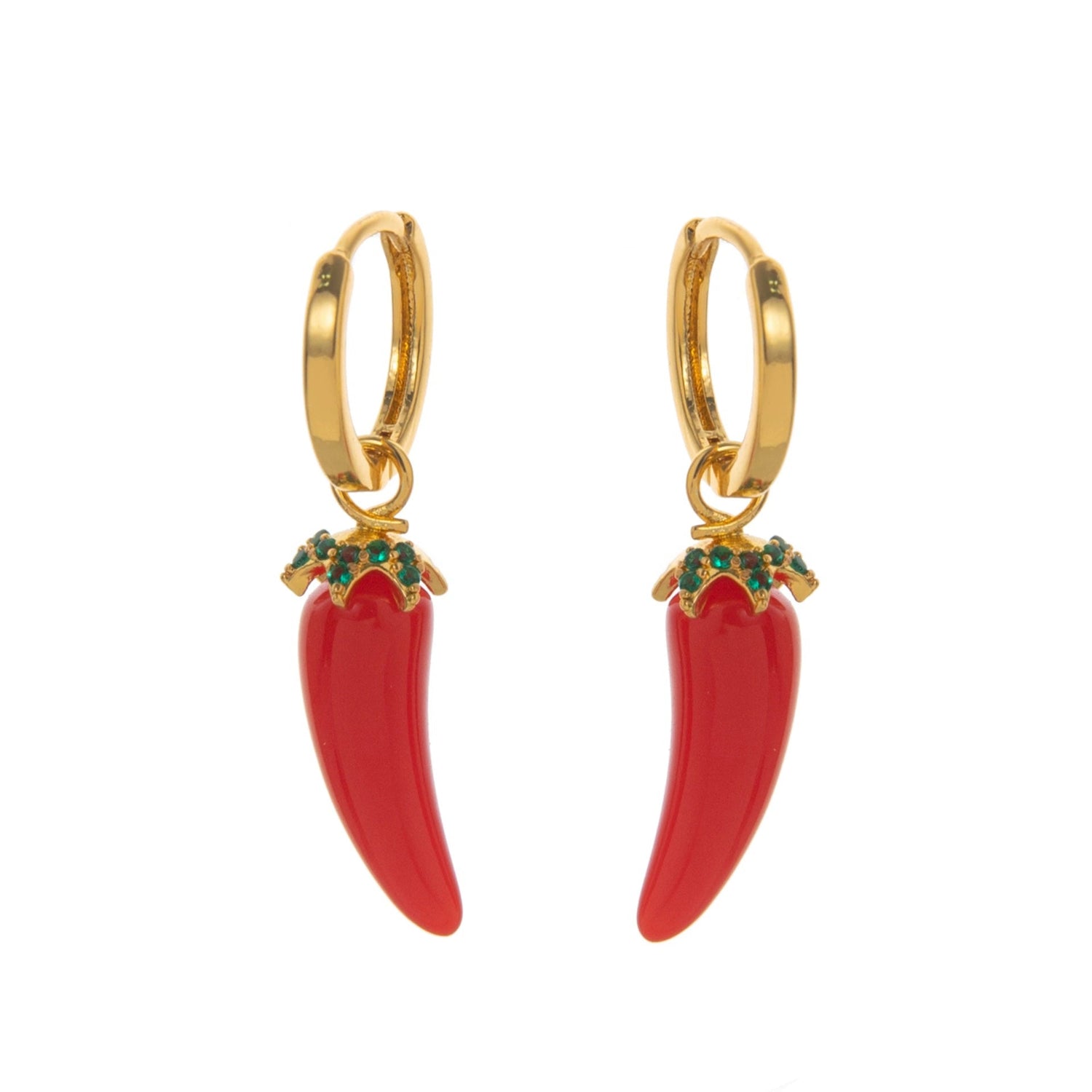 Enamel Red Chili Pepper Hoops jlt13497