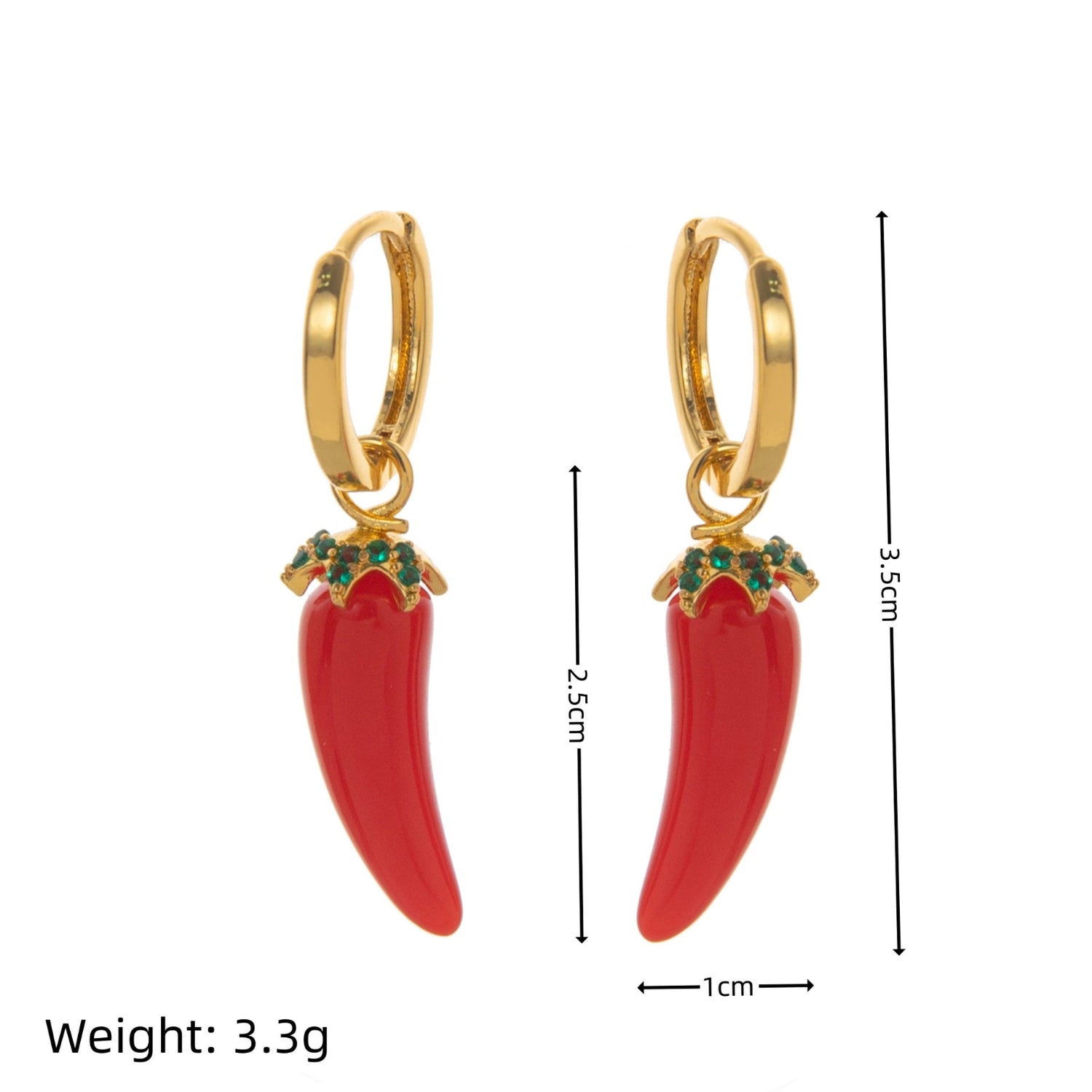 Enamel Red Chili Pepper Hoops jlt13497