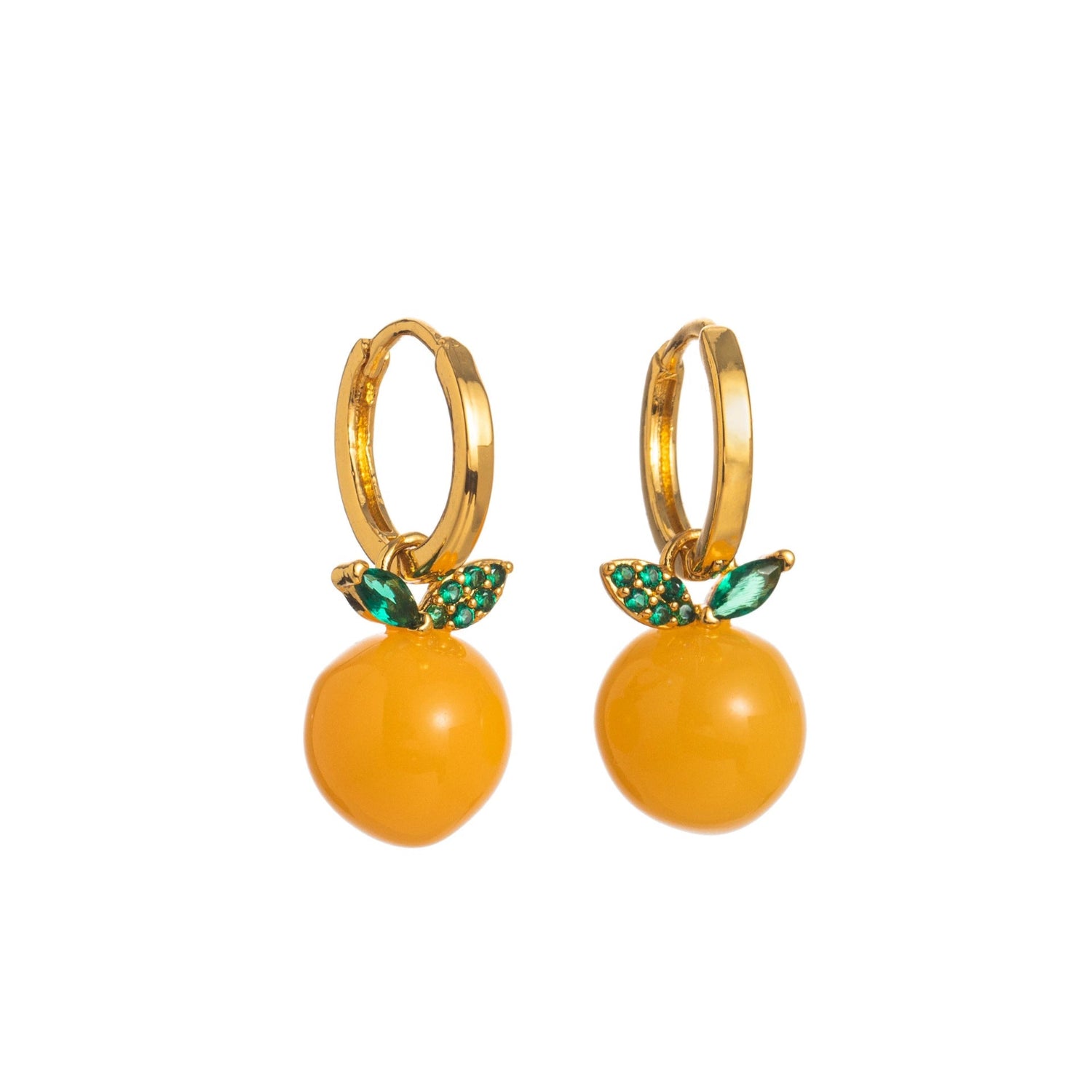 Enamel Orange Sphere Drop Hoops jlt13498