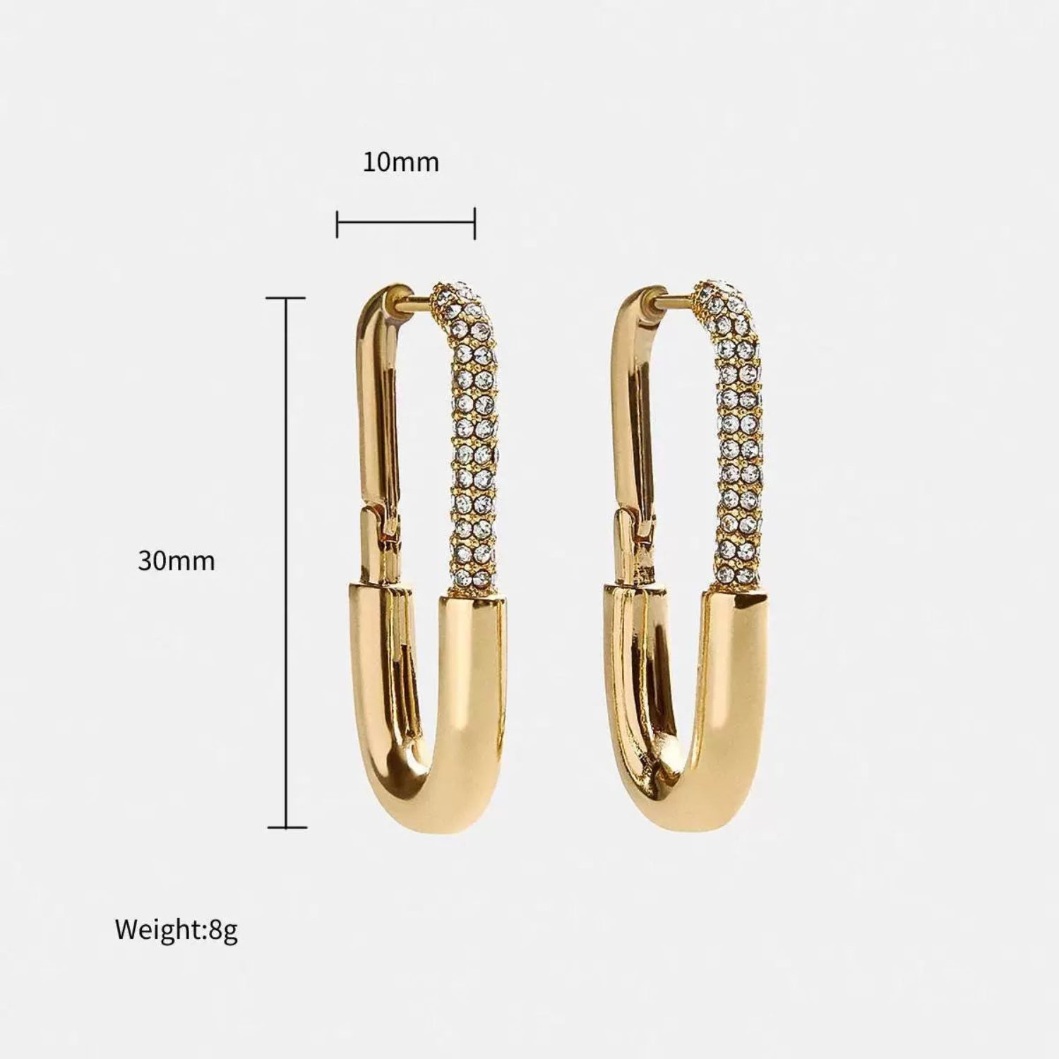 Pavé Crystal Safety Pin Hoops JLT13507