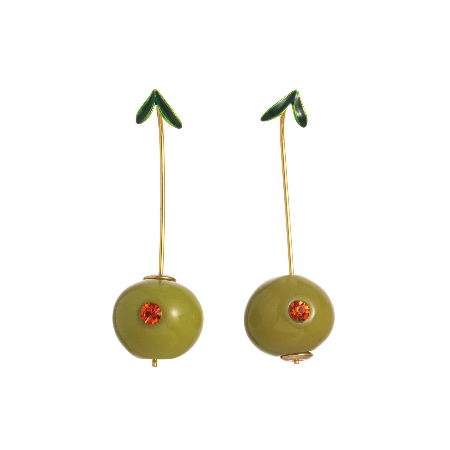 Dangling Green Fruit Earrings jlt13508