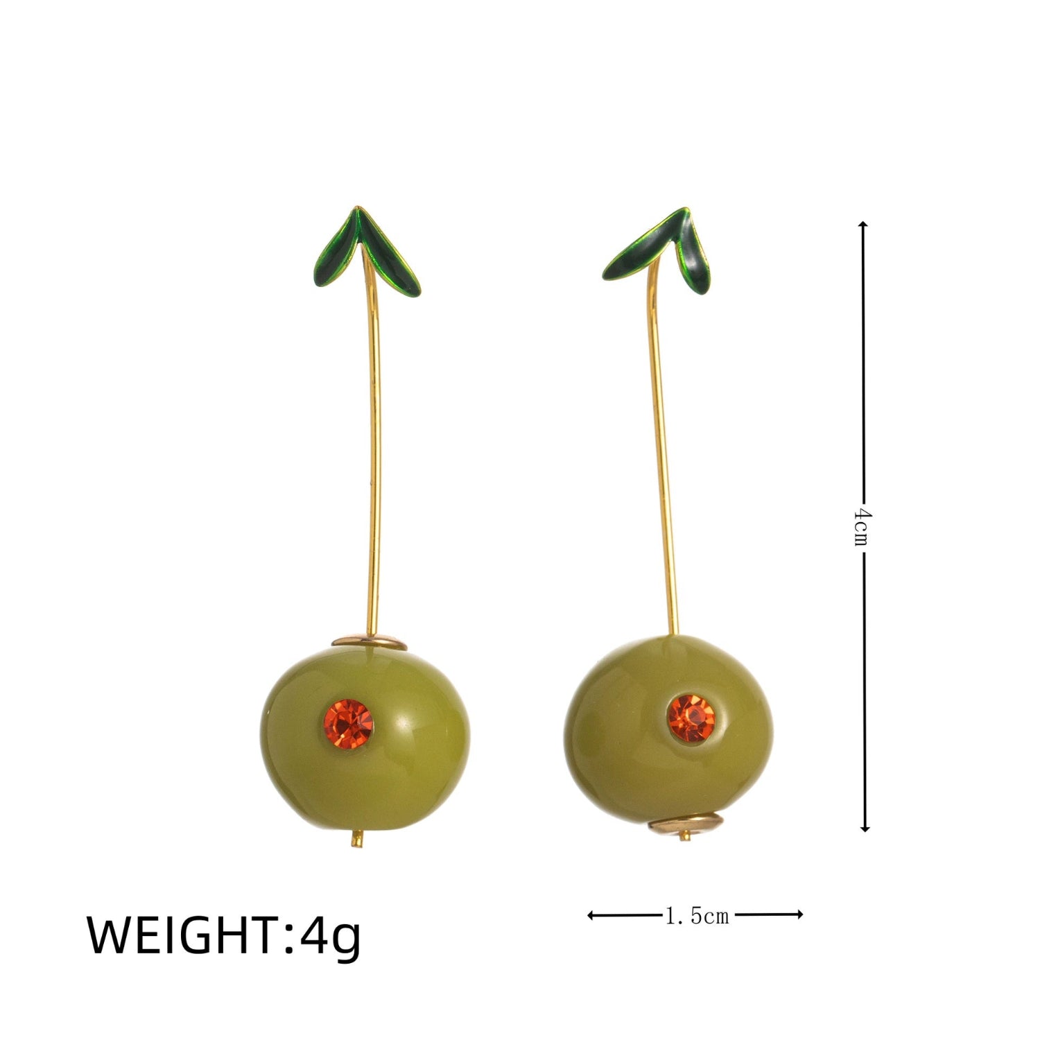 Dangling Green Fruit Earrings jlt13508