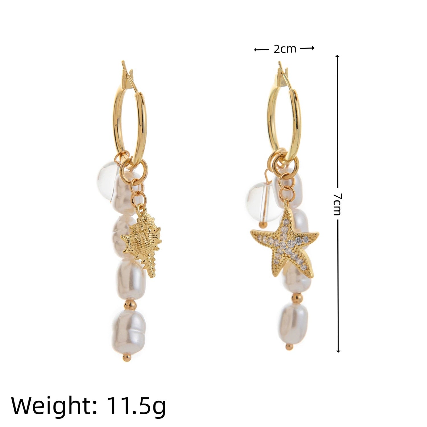 Ocean Charm Cluster Hoop Earrings jlt13513
