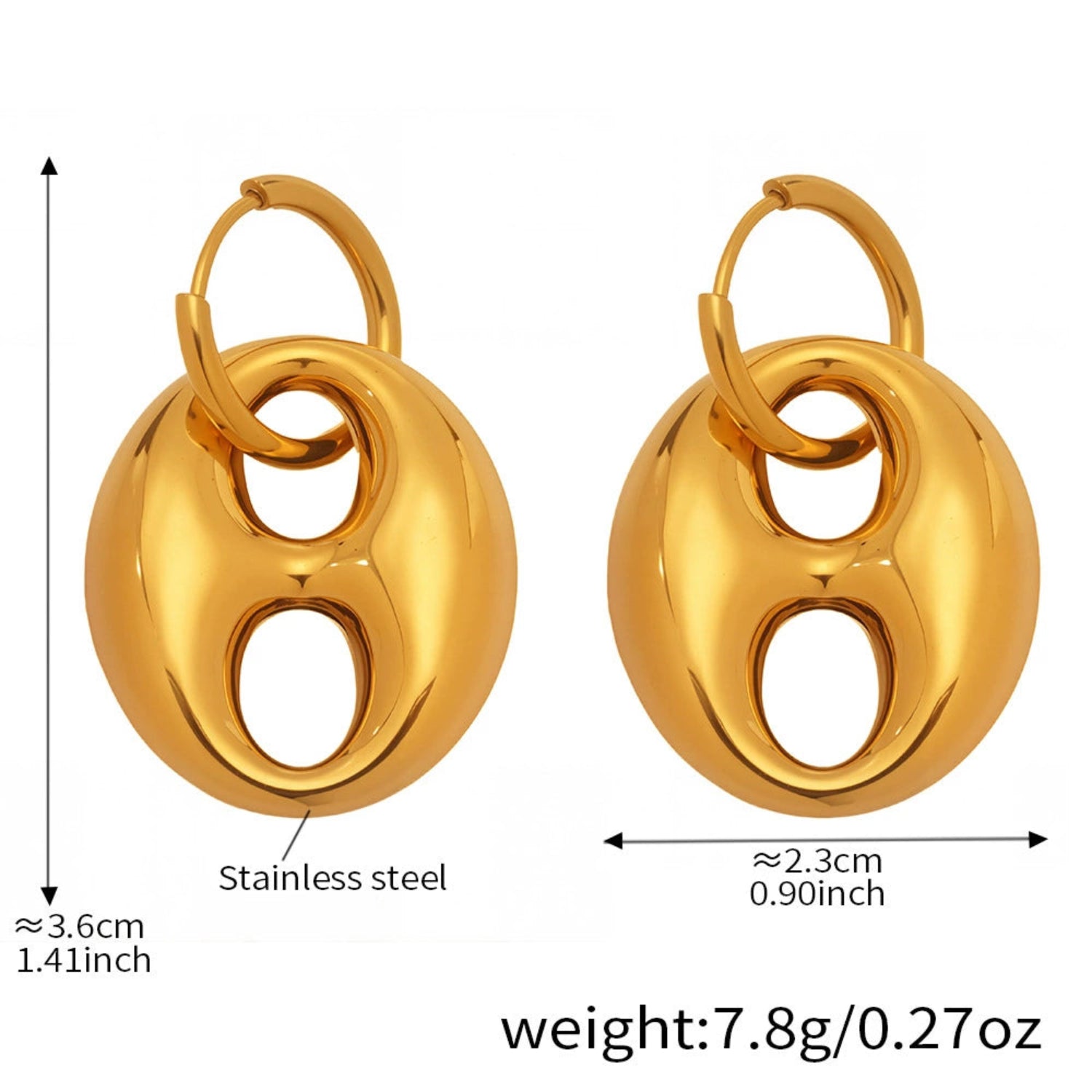 Golden Wholes Hoop Earrings jlt13517