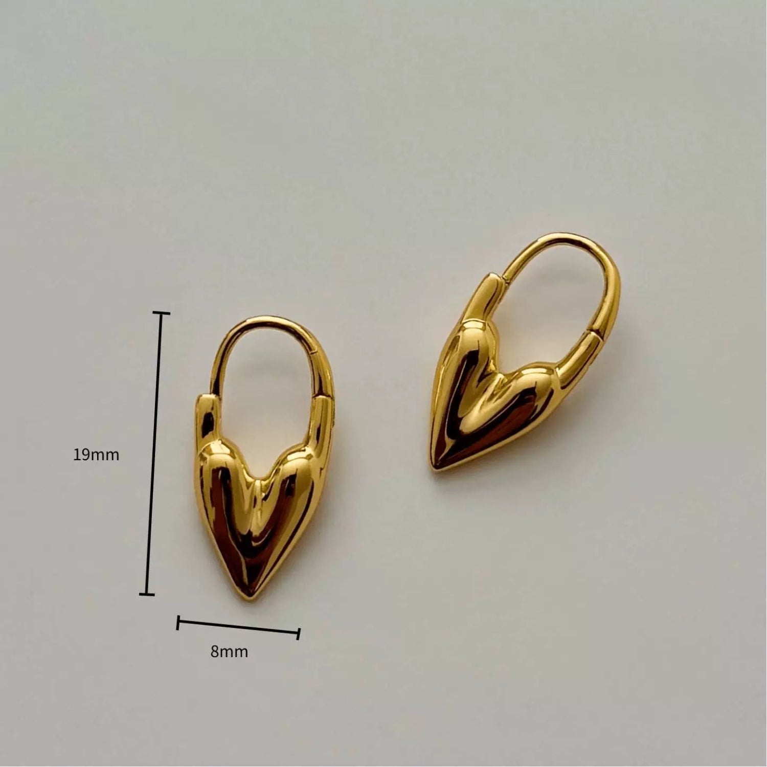 Golden Heart Hoop Earrings jlt13520