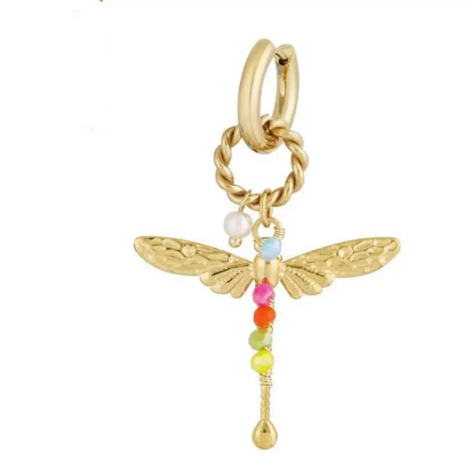 Golden Drogenfly Hoop Earring jlt13521