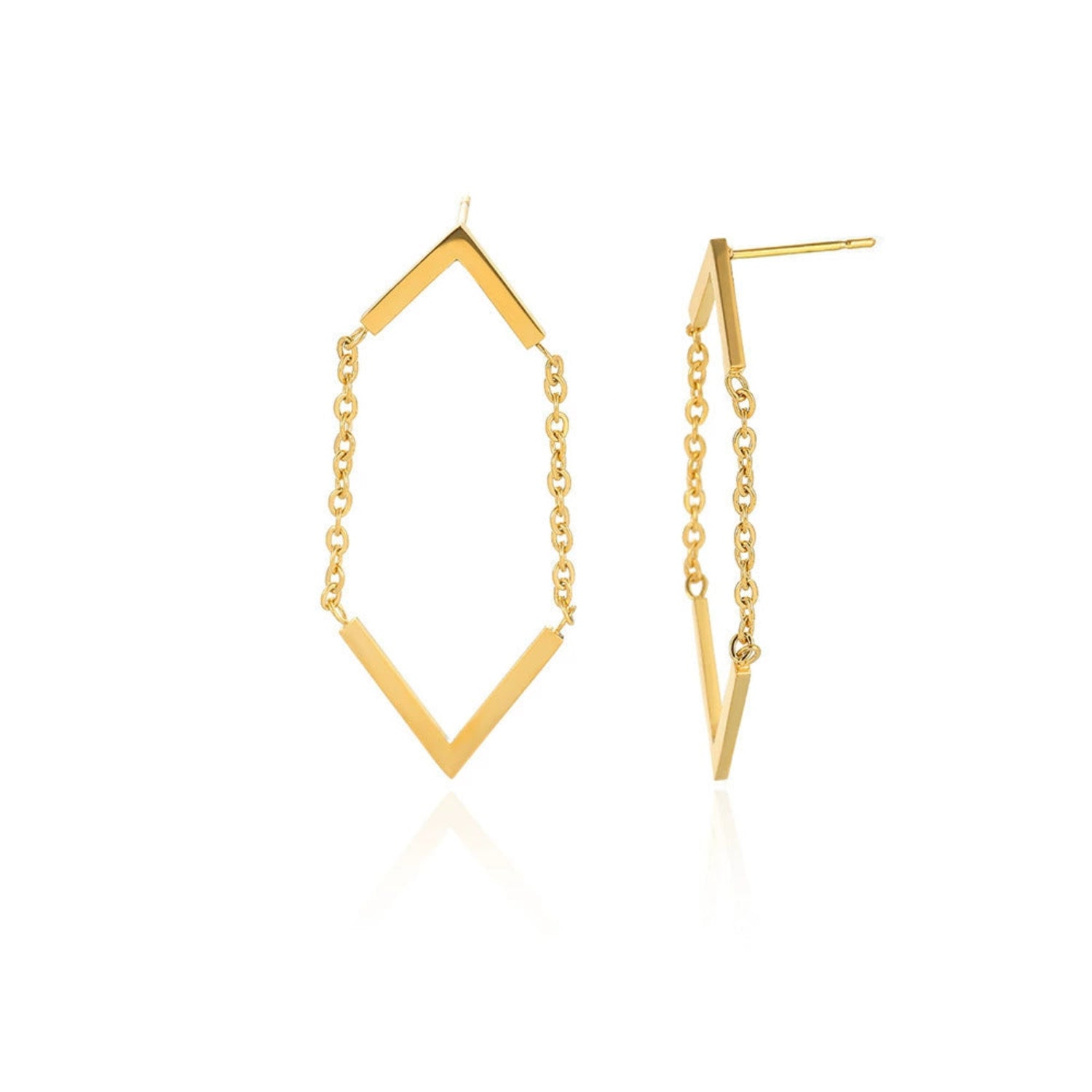 Geometric Chain Link Stud Earrings JLT13606