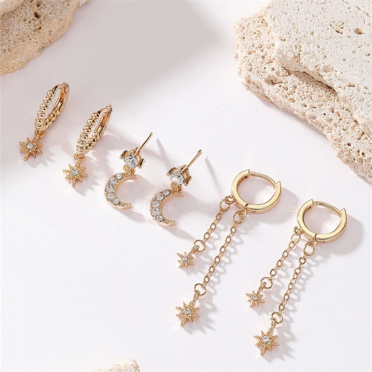 Gold Celestial Multi-Earring Set JLT13635