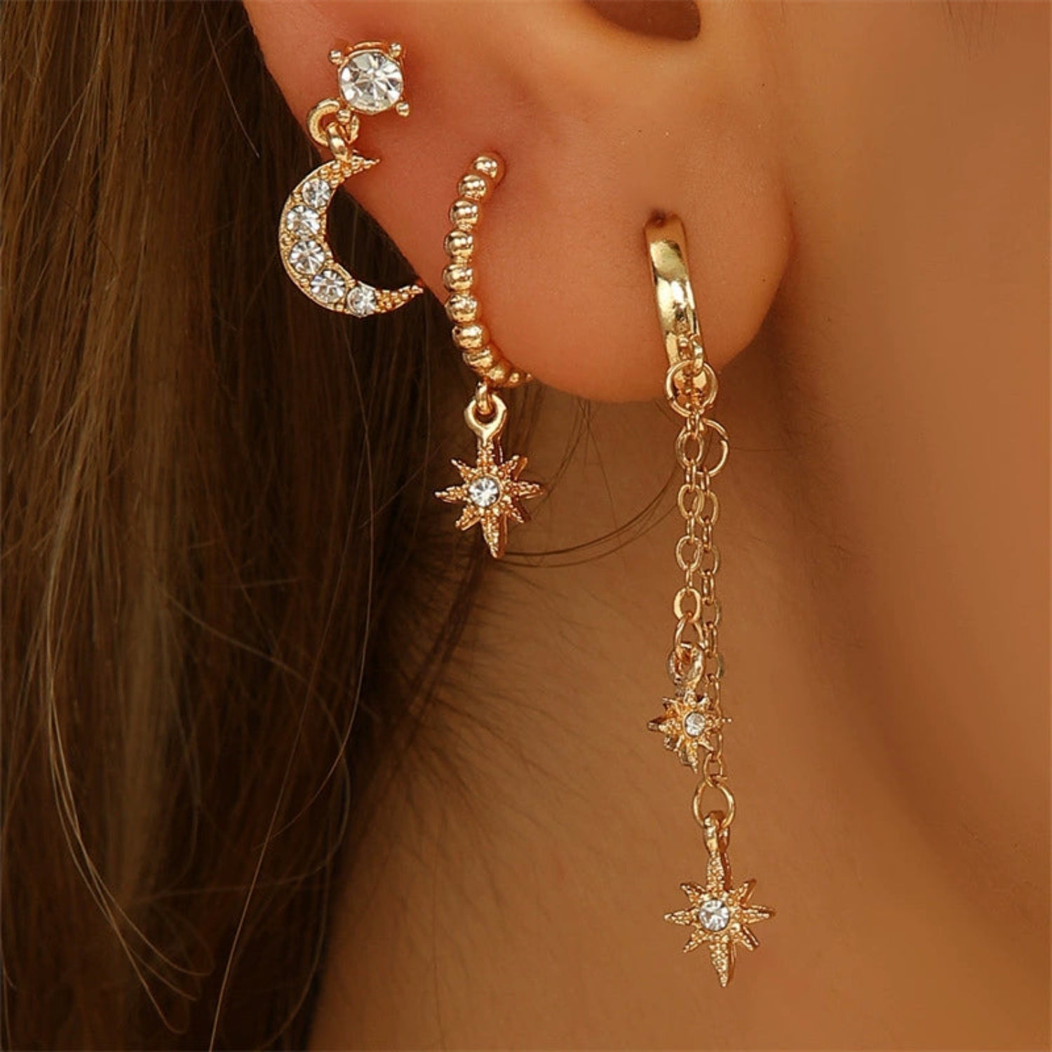 Gold Celestial Multi-Earring Set JLT13635
