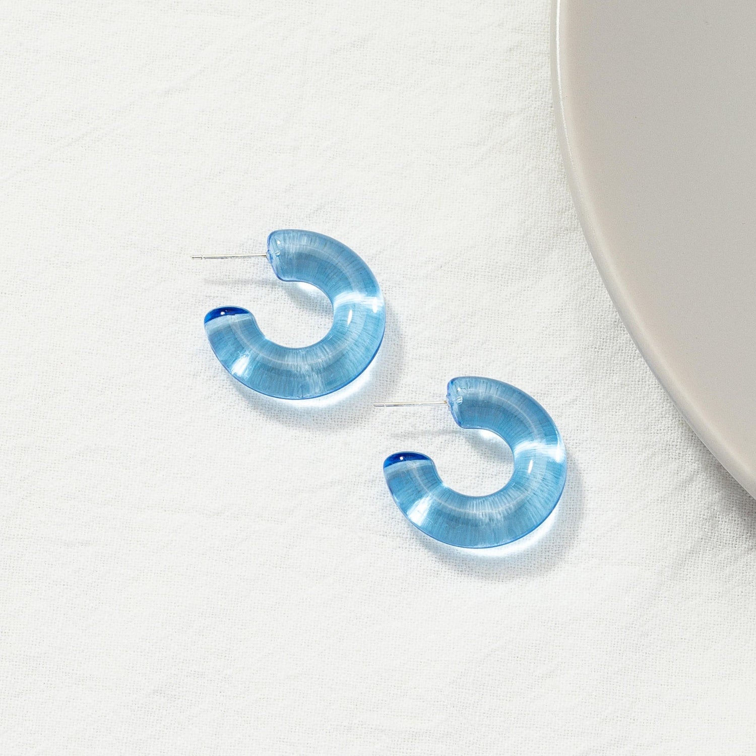 Blue Resin Hoop Earrings JLT13837
