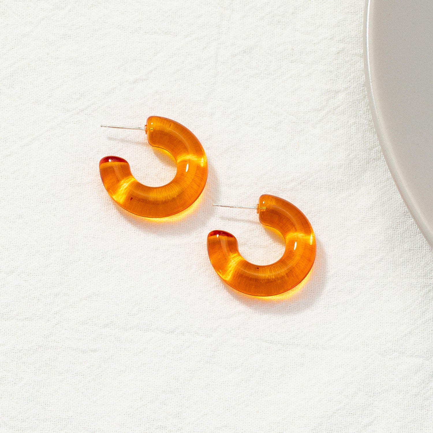 Orange Resin Hoop Earrings JLT13838