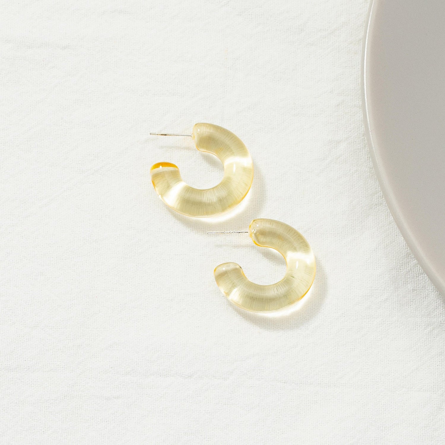 Yellow Resin Hoop Earrings JLT13842