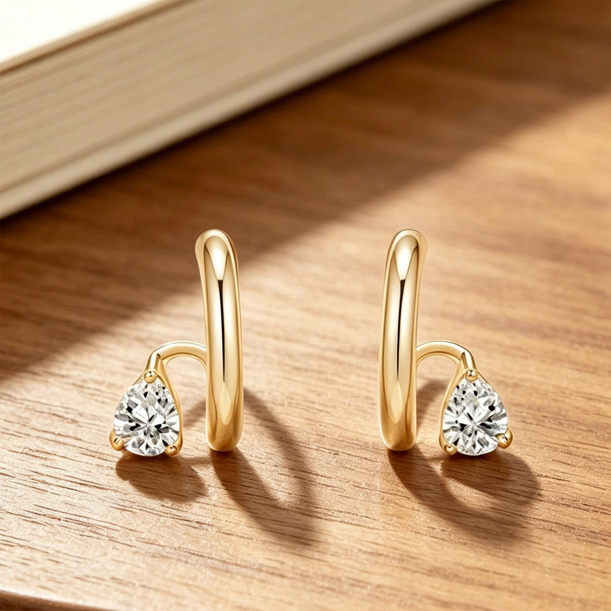 Gold Crystal Hoop Earrings JLT13922