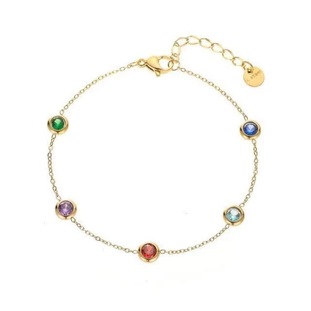 Just Lil Things Artificial Rainbow Charm Bracelets jltb0228