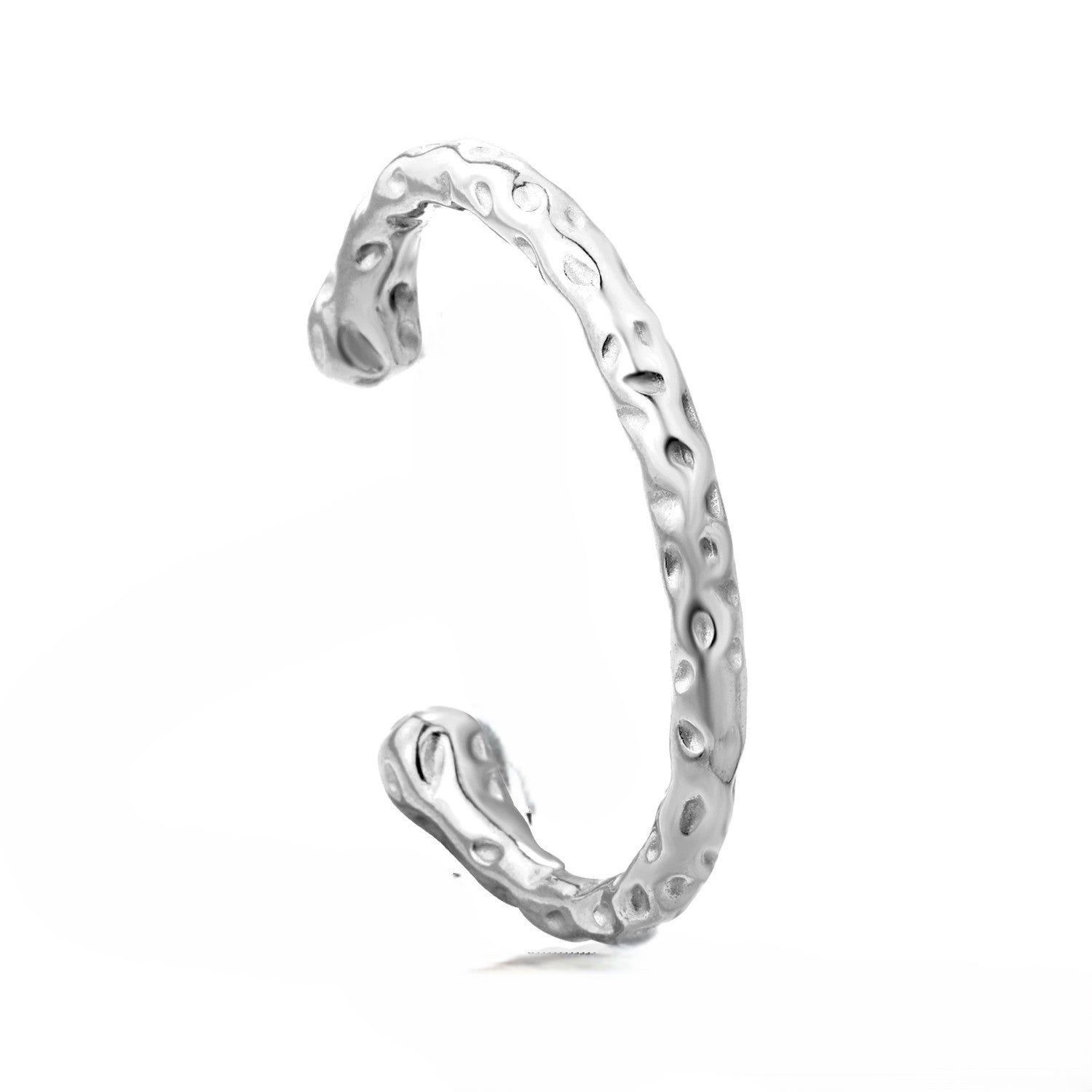 Just Lil Things Artificial Hammered Textured silver Cuff Bracelet – Bold & Minimalist Style JLTPB0390