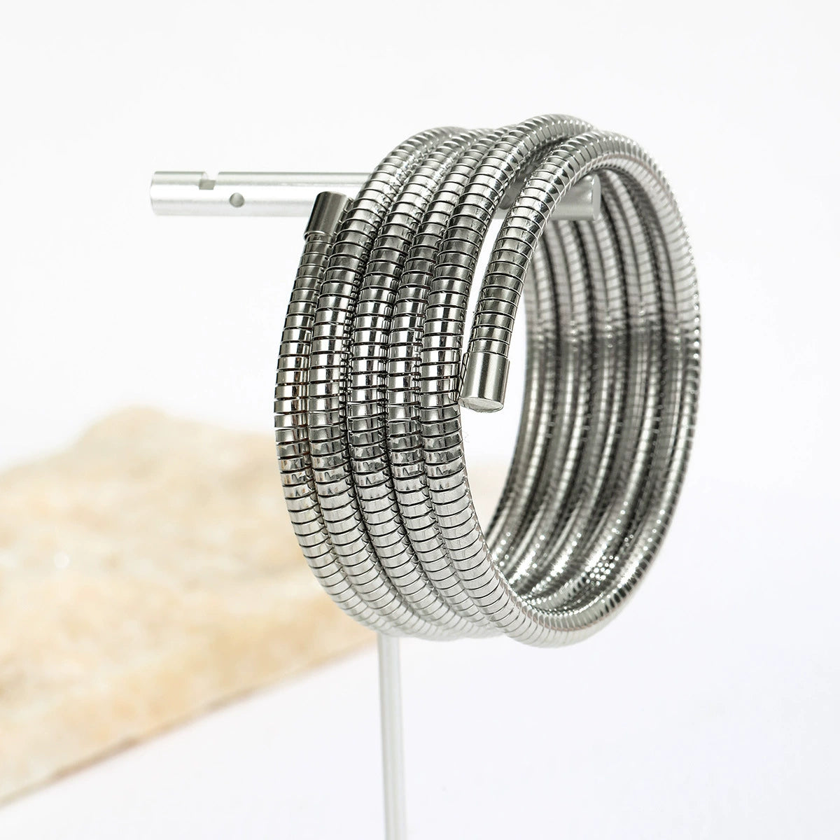just lil things Artificial Silver Coiled Bracelets