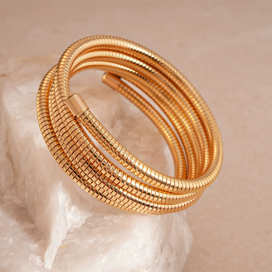 just lil things Artificial Silver Coiled Bracelets