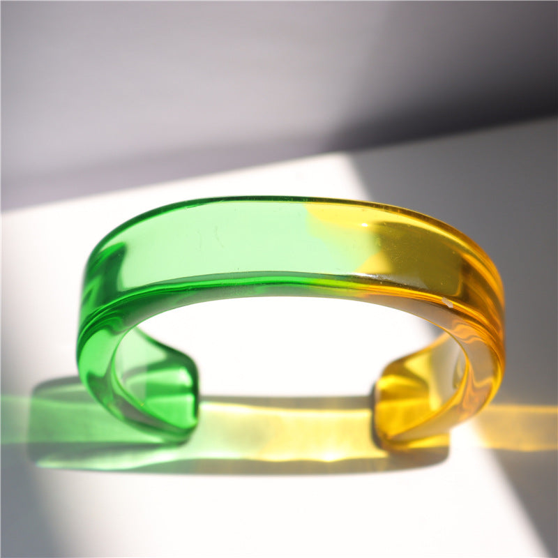 Just lil things Transparent Acrylic Cuff Bracelet – Minimalist Wide Bangle JLTPB0427