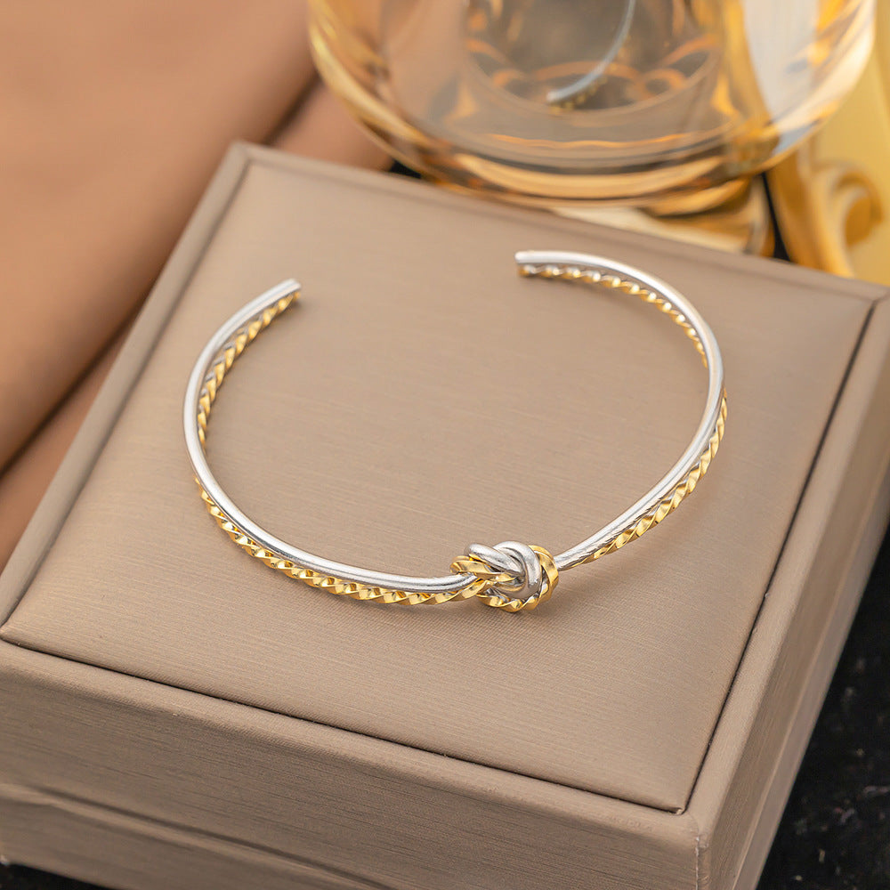 Just lil things Dual-Tone Knot Cuff Bracelet jltb0471
