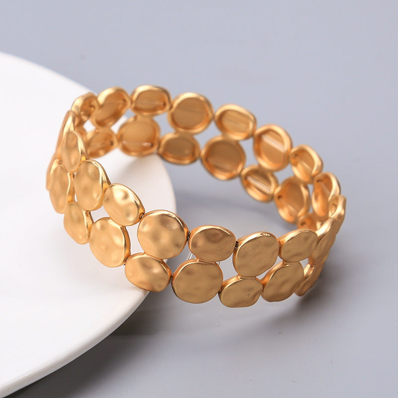 Just Lil Things Artificial Golden Pebble Cluster Cuff –Bracelet jltb0487