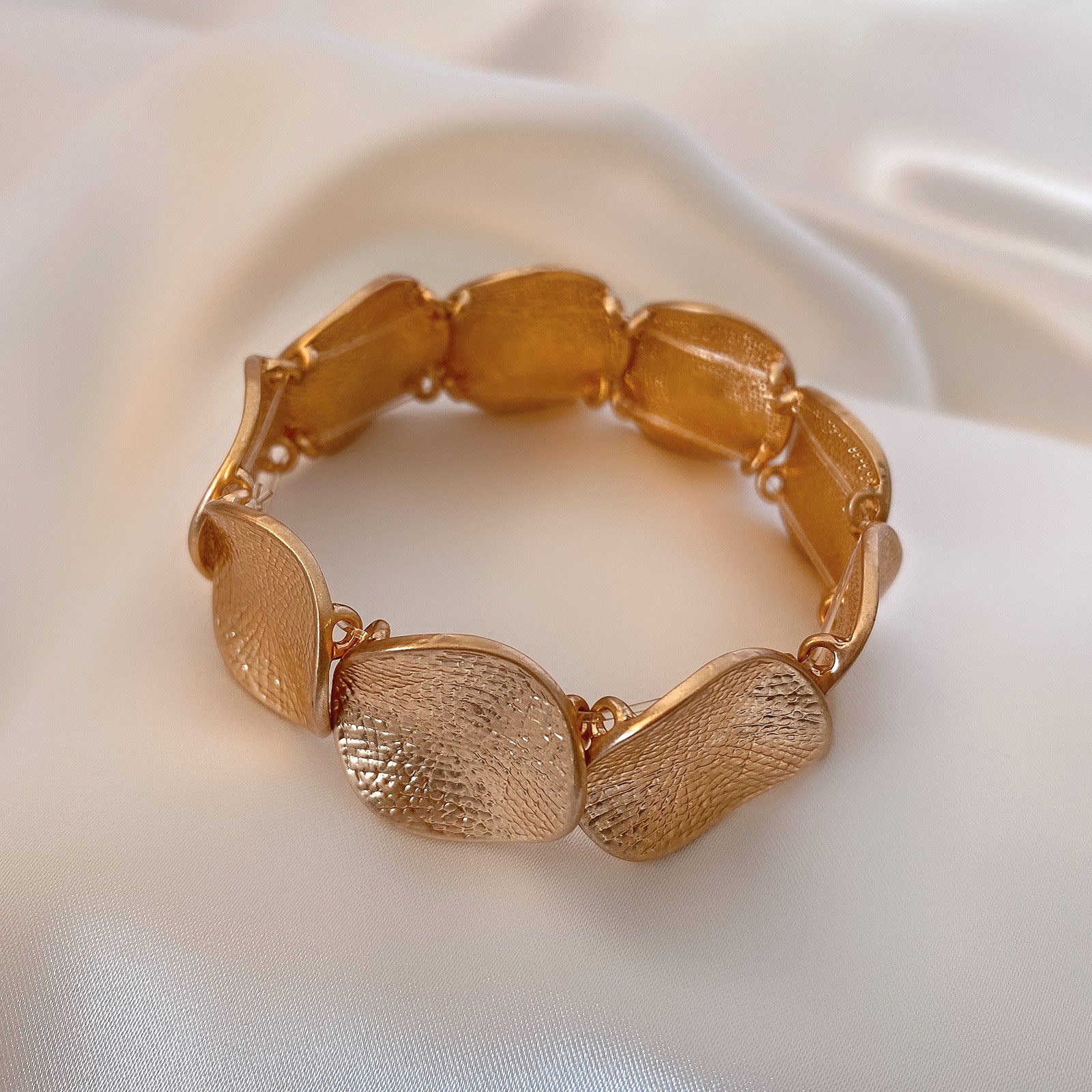 Just Lil Things Artificial Organic Wave Textured Gold-Tone Bracelet jltb0490