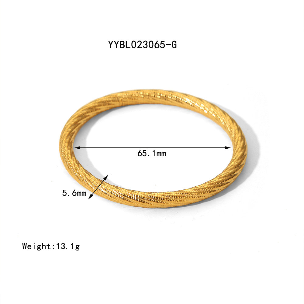 Just Lil Things Artificial Minimalist Twisted Gold Bangle Bracelet jltb0521