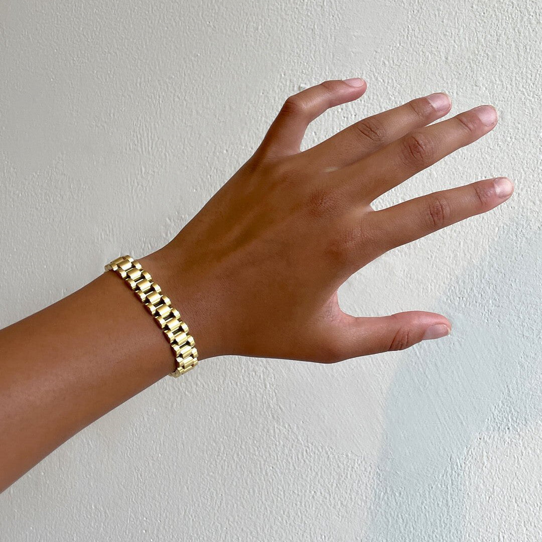 Golden Strap Link Watch Band Bracelet JLTB0593