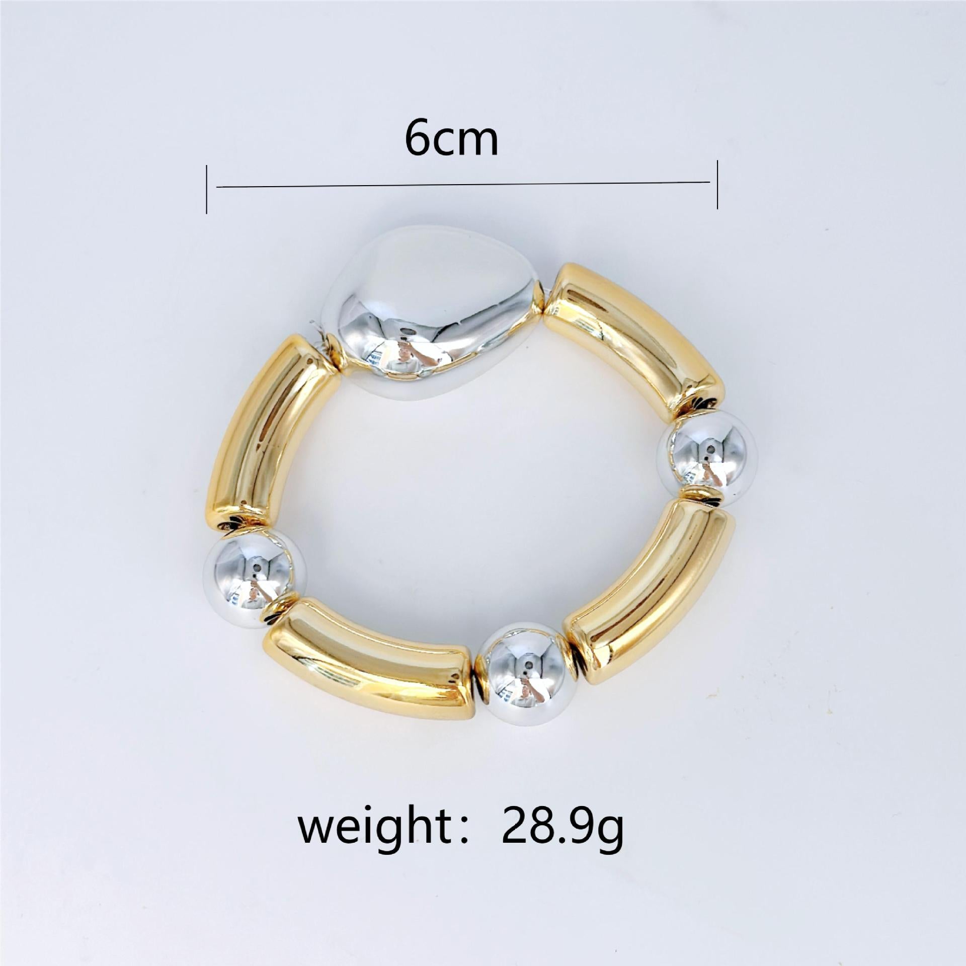 Metal Glossy Irregular Chunky Dual-Tone Bracelet JLTB0599