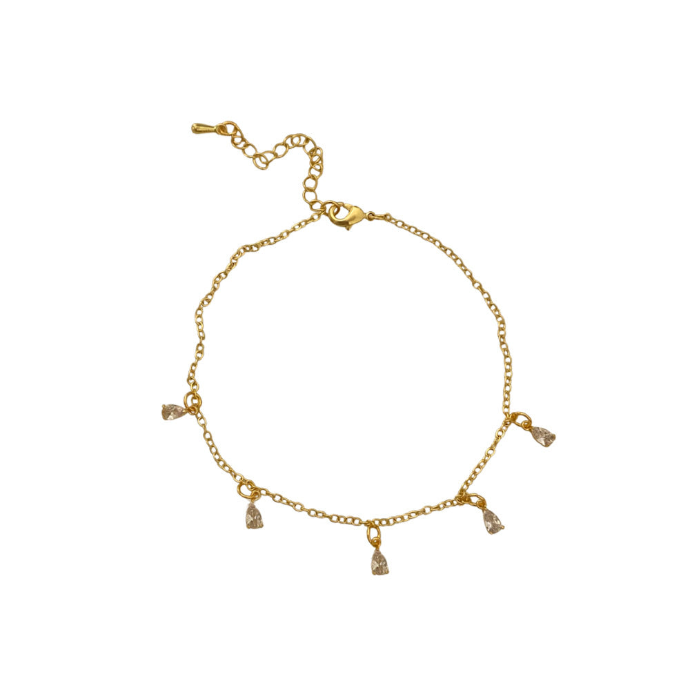 Tear Drop Stone Adjustable Sleek Chain Bracelet JLTB0612