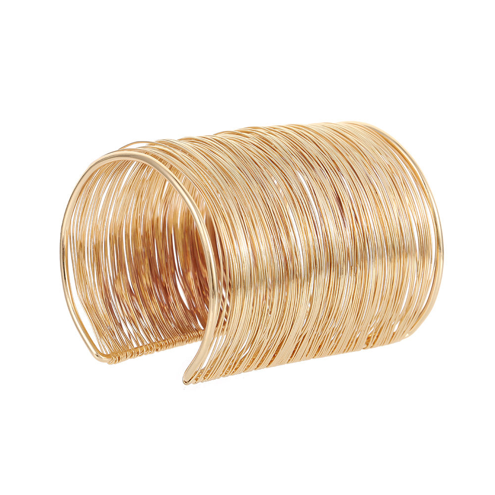 Thin Wire Styled Cuff Rose-Gold Abstract Bracelet JLTB0615