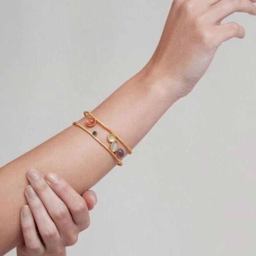 Celestial Spectrum Gem Aurora Styled Cuff Bracelet JLTB0623