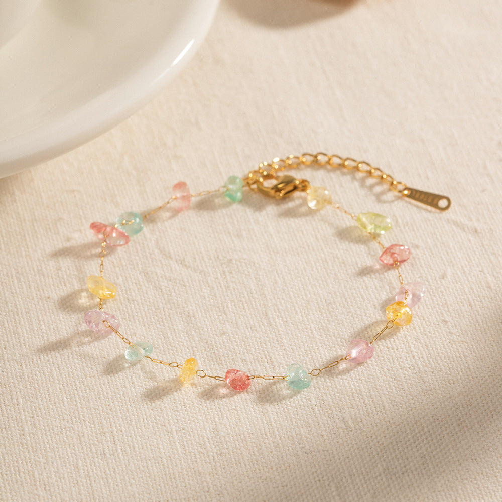 Multicolor Crystal Stone Gold Bracelet JLTB0641