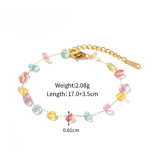 Multicolor Crystal Stone Gold Bracelet JLTB0641