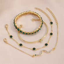 Luxe Green Gemstone & Crystal Bracelet Collection Hand Jewelry JLTB0717