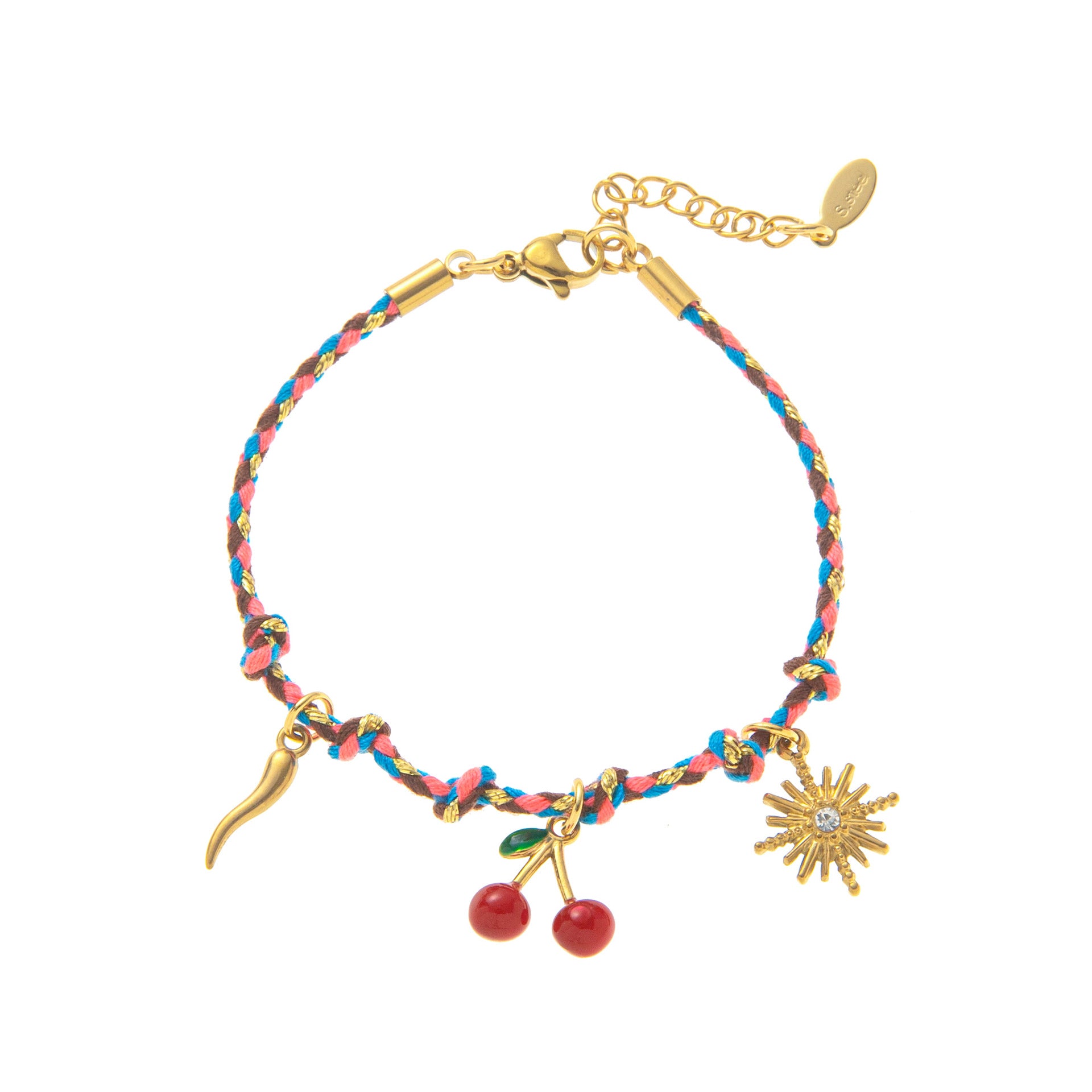 Whimsical Charm Braided Cord Bracelet JLTB0831